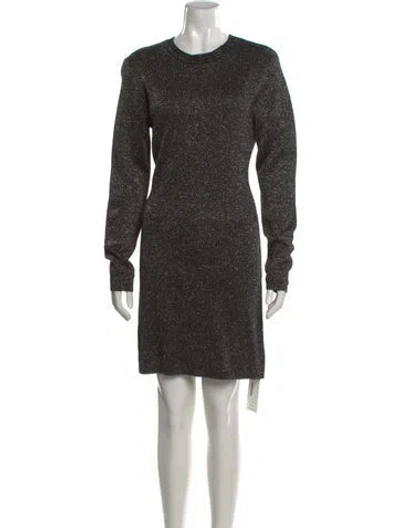 Pre-owned Pam & Gela Printed Mini Dress In Gray