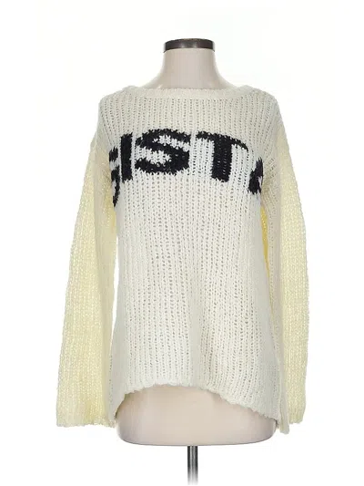 Pre-owned Pam & Gela Pullover Sweater In White