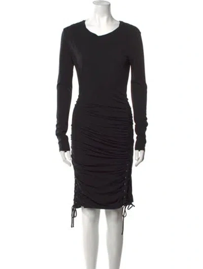 Pre-owned Pam & Gela Scoop Neck Mini Dress In Black
