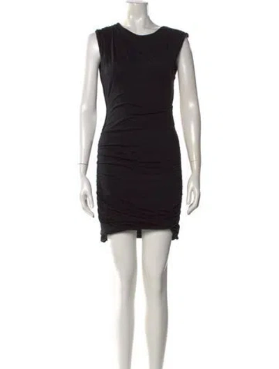 Pre-owned Pam & Gela Scoop Neck Mini Dress In Black