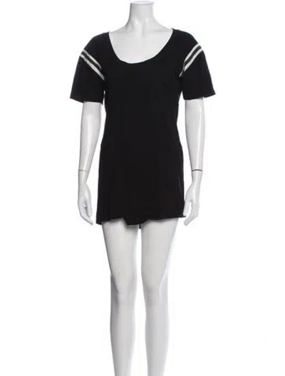 Pre-owned Pam & Gela Scoop Neck Mini Dress In Black
