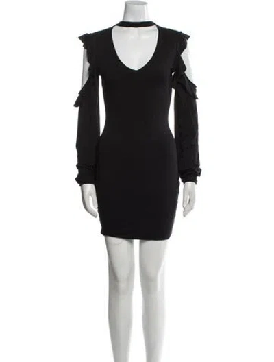 Pre-owned Pam & Gela Scoop Neck Mini Dress W/ Tags In Black