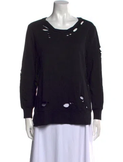 Pre-owned Pam & Gela Scoop Neck Sweater In Black