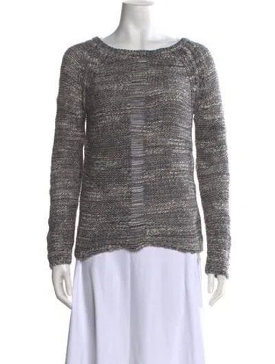 Pre-owned Pam & Gela Scoop Neck Sweater In Gray