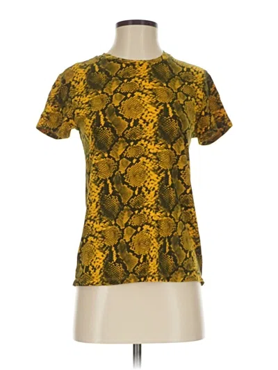Pre-owned Pam & Gela Short Sleeve T-shirt In Gold