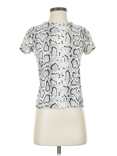 Pre-owned Pam & Gela Short Sleeve Turtleneck In Ivory