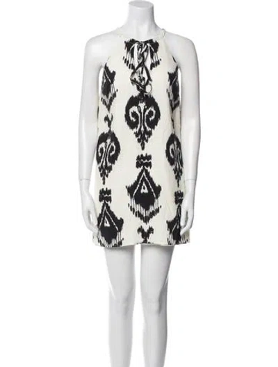 Pre-owned Pam & Gela Silk Mini Dress In White