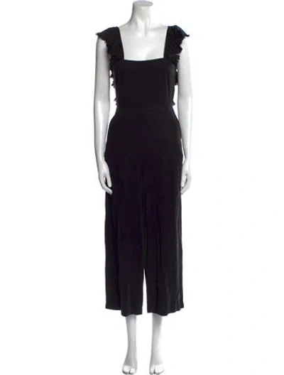 Pre-owned Pam & Gela Square Neckline Jumpsuit In Black