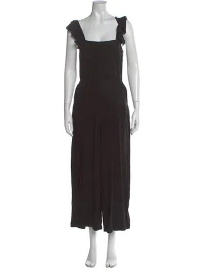 Pre-owned Pam & Gela Square Neckline Jumpsuit W/ Tags In Black