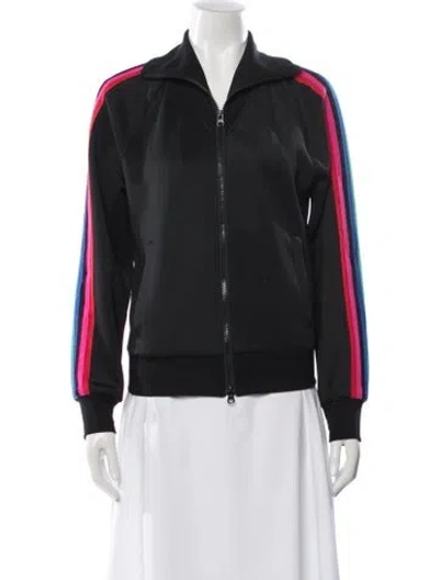 Pre-owned Pam & Gela Striped Bomber Jacket In Black