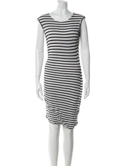 Pre-owned Pam & Gela Striped Knee-length Dress