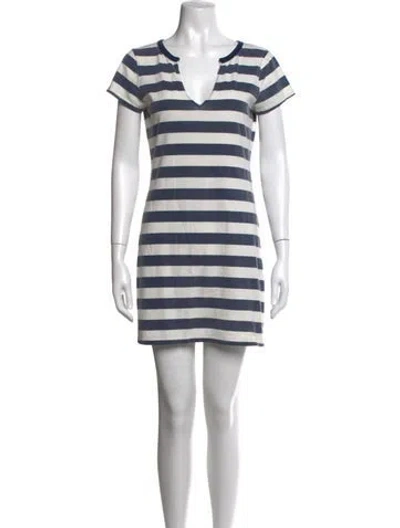 Pre-owned Pam & Gela Striped Mini Dress In Blue
