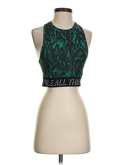 Pre-owned Pam & Gela Tank Top Teal Halter Neckline Tops