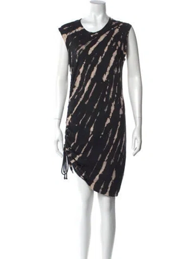 Pre-owned Pam & Gela Tie-dye Print Mini Dress In Black