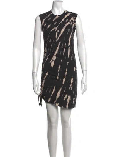 Pre-owned Pam & Gela Tie-dye Print Mini Dress In Black
