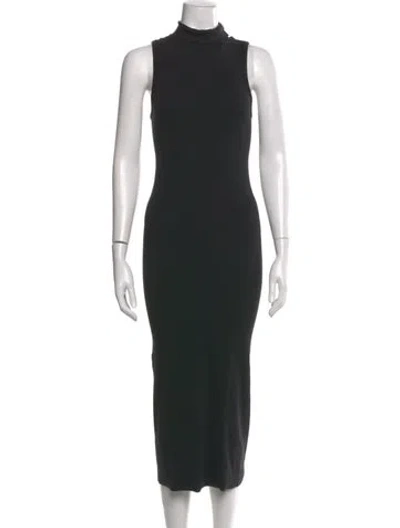 Pre-owned Pam & Gela Turtleneck Long Dress W/ Tags In Black