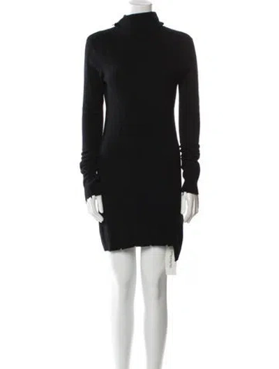 Pre-owned Pam & Gela Turtleneck Mini Dress In Black