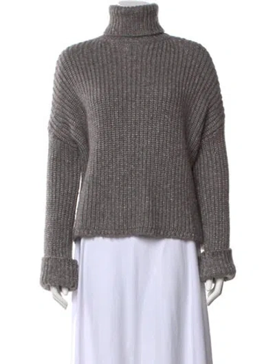 Pre-owned Pam & Gela Turtleneck Sweater In Grey/metallic