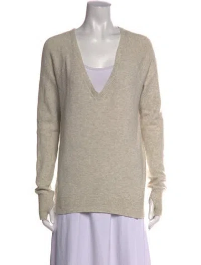 Pre-owned Pam & Gela V-neck Sweater In Neutrals