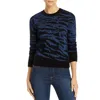 Pam & Gela Womens Metallic Tiger Print Sweater In Blue