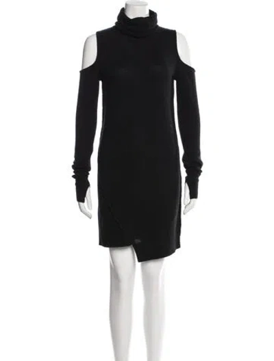 Pre-owned Pam & Gela Wool Mini Dress In Black