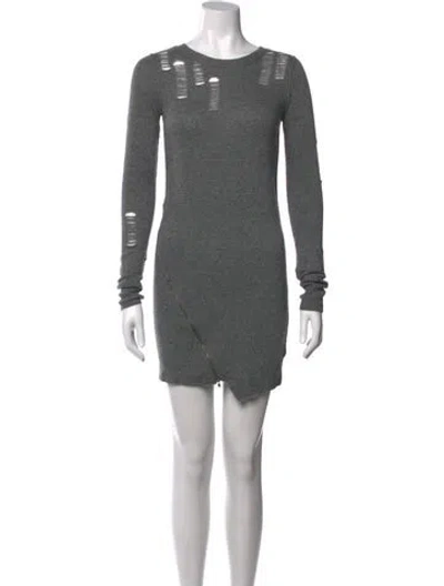 Pre-owned Pam & Gela Wool Mini Dress In Gray
