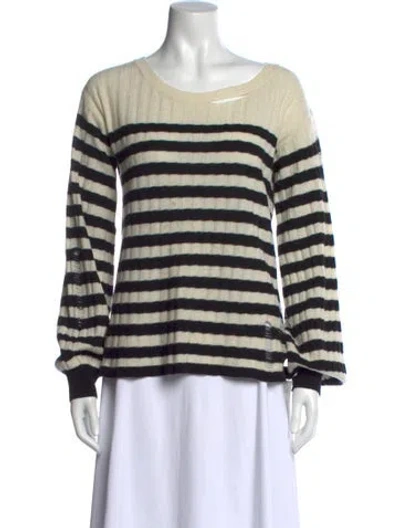 Pre-owned Pam & Gela Wool Striped Sweater In Neutral