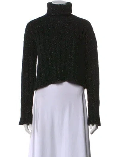 Pre-owned Pam & Gela Wool Turtleneck Sweater In Black