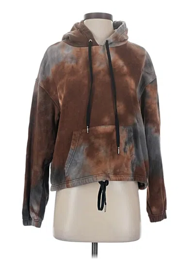 Pre-owned Pam & Gela Zip Up Hoodie In Brown