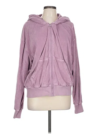Pre-owned Pam & Gela Zip Up Hoodie In Purple
