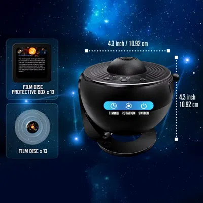 Pambiance Galaxy Projector: Realistic Starry Sky Planetarium Night Light With Solar System Constellations And  In Black