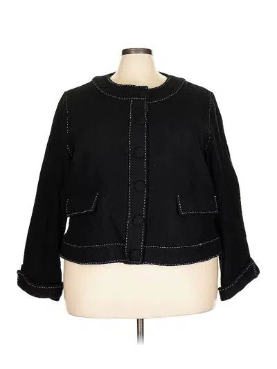 Pre-owned Pamela Dennis Private Client Group Wool Cardigan Sweater In Black