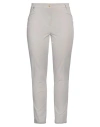 Pamela Henson Woman Pants Light Grey Size 12 Cotton, Elastane In Grey