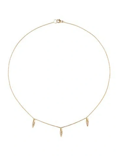 Pre-owned Pamela Love 10k Diamond Spike Station Necklace, 16" In Multicolor