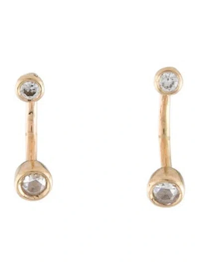 Pre-owned Pamela Love 14k Diamond Gravitation Hook Earrings In Multicolor