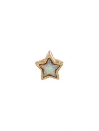 Pre-owned Pamela Love 14k Synthetic Opal Star Single Stud Earring In Multicolor