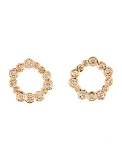 Pre-owned Pamela Love 18k 1.60ctw Diamond Paillette Stud Earrings In Multi