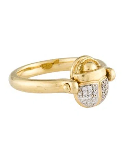Pre-owned Pamela Love 18k Diamond Scarab Ring In Multi