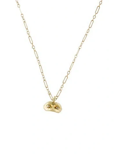 Pre-owned Pamela Love 18k Masque Pendant Necklace, 18" In Multi