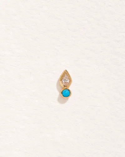 Pamela Love Bezel Pear Stud In Gold