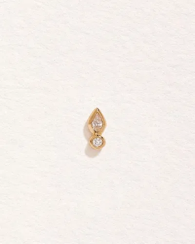 Pamela Love Bezel Pear Stud In Gold
