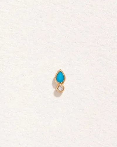 Pamela Love Bezel Pear Stud In Gold