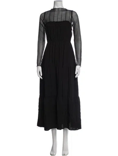 Pre-owned Pamela Love Crew Neck Long Dress In Black