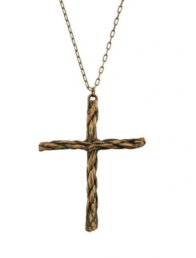 Pre-owned Pamela Love Cross Pendant Necklace, 25.5" In Multi