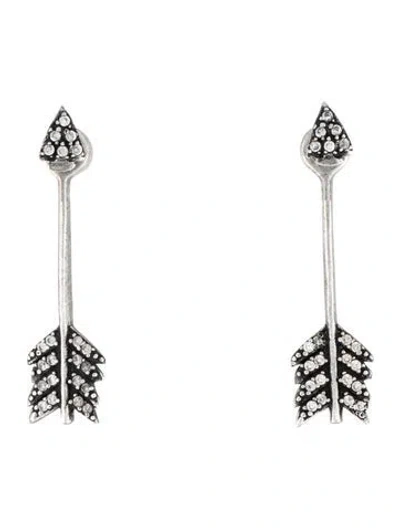Pre-owned Pamela Love Crystal Shooting Arrow Stud Earring In Multicolor
