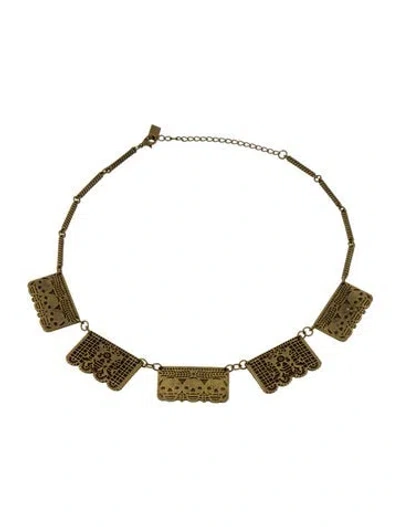 Pre-owned Pamela Love Day Of The Dead Collar Necklace, 21" In Multi
