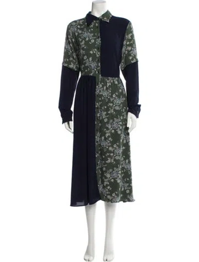 Pre-owned Pamela Love Floral Print Long Dress In Blue