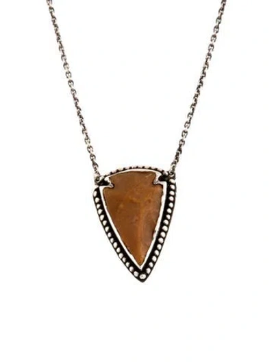 Pre-owned Pamela Love Jasper Arrowhead Pendant Necklace, 21" In Multicolor
