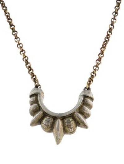 Pre-owned Pamela Love Mini Tribal Spike Pendant Necklace, 18.5" In Multi