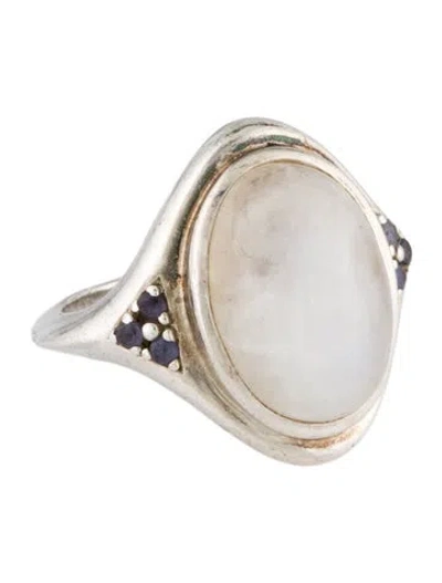 Pre-owned Pamela Love Moonstone Labradorite & Tanzanite Cocktail Ring In Multi